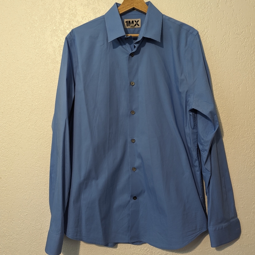 Express 1MX fitted long sleeve button up shirt